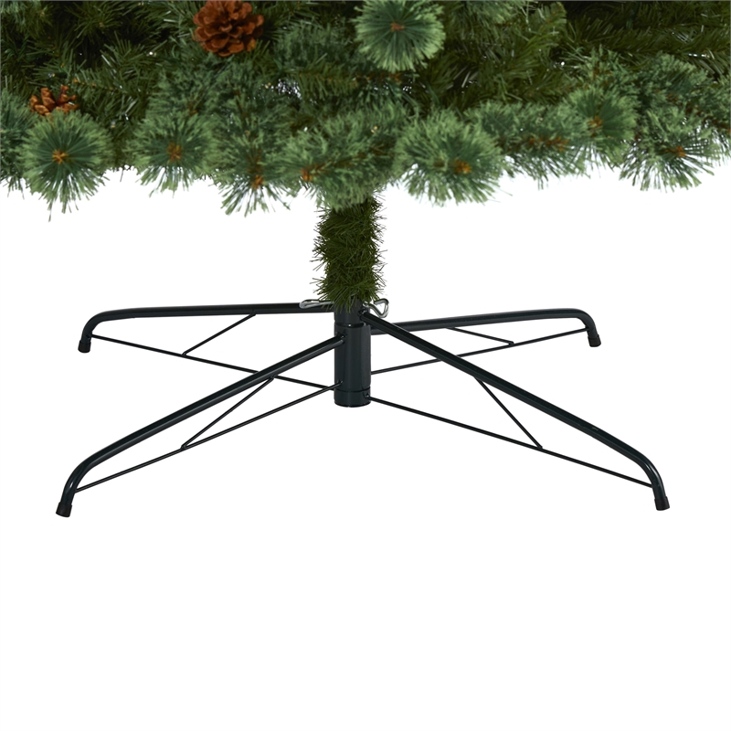 Nearly Natural 10ft White Mountain Pine Christmas Tree w/850 Clear LED