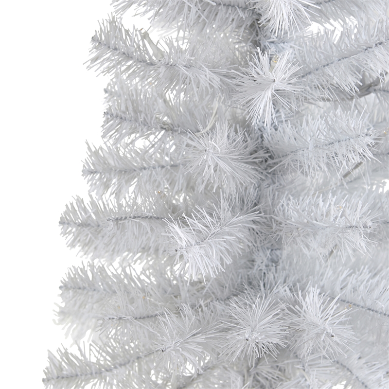 Nearly Natural 2ft White Artificial Christmas Tree with 35 LED Lights