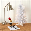 Nearly Natural 2ft White Artificial Christmas Tree with 35 LED Lights