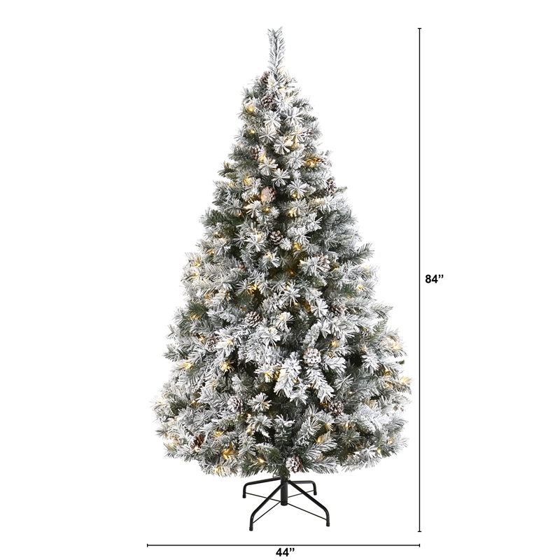 Nearly Natural 6ft Flocked White River Mountain Pine Christmas Tree