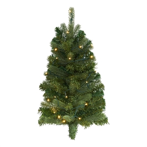 Nearly Natural 2ft Flat Back Wall Hanging Artificial Christmas Tree