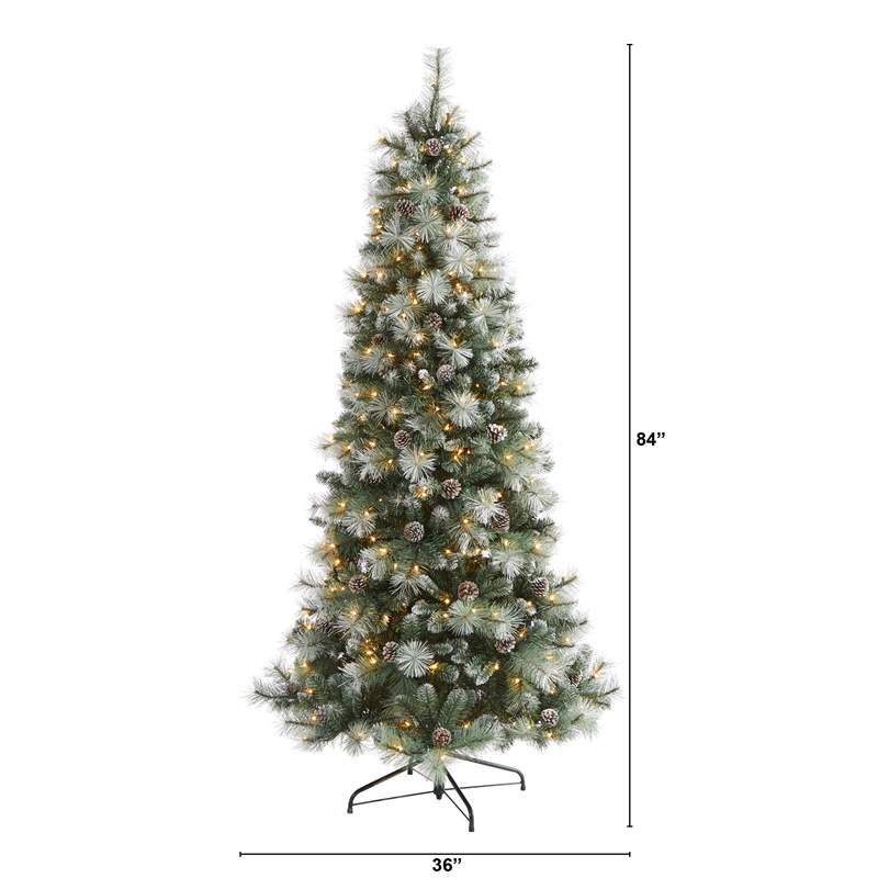 Nearly Natural 7ft Frosted Tip British Columbia Mountain Pine Christmas Tree