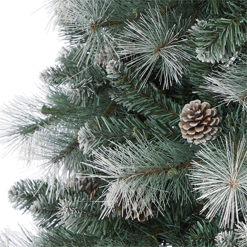 Nearly Natural 7ft Frosted Tip British Columbia Mountain Pine Christmas Tree