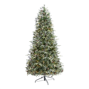Nearly Natural 7.5ft Snowed Tipped Clermont Mixed Pine Christmas Tree