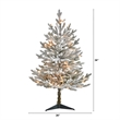 Nearly Natural 3ft Flocked Fraser Fir Christmas Tree with 200 Warm White Lights