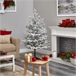 Nearly Natural 3ft Flocked Fraser Fir Christmas Tree with 200 Warm White Lights
