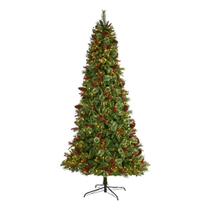 Nearly Natural 9ft Norway Mixed Pine Christmas Tree w/ 650 Clear LED Lights