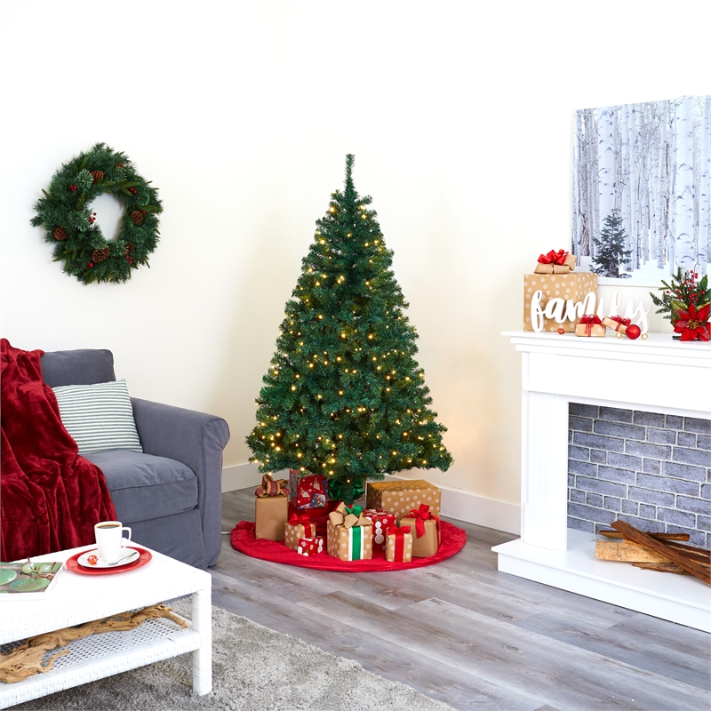 Nearly Natural 6ft Northern Tip Pine Artificial Christmas Tree w/ 250 Clear LED