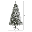 Nearly Natural 6ft Flocked West Virginia Fir Artificial Green Christmas Tree