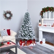 Nearly Natural 6ft Flocked West Virginia Fir Artificial Green Christmas Tree