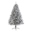 Nearly Natural 7ft Flocked West Virginia Fir Artificial Green Christmas Tree