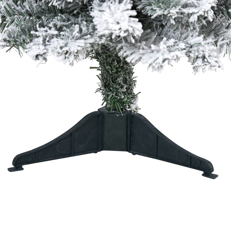Nearly Natural 3ft Flocked Rock Springs Spruce Artificial Green Christmas Tree