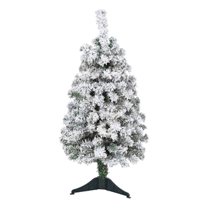 Nearly Natural 3ft Flocked Rock Springs Spruce Artificial Green Christmas Tree