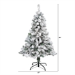 Nearly Natural 4ft Flocked Rock Springs Spruce Artificial Green Christmas Tree