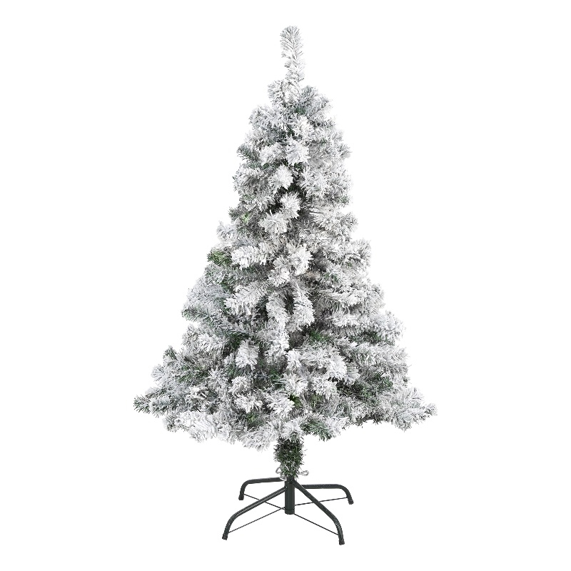 Nearly Natural 4ft Flocked Rock Springs Spruce Artificial Green Christmas Tree