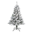 Nearly Natural 4ft Flocked Rock Springs Spruce Artificial Green Christmas Tree