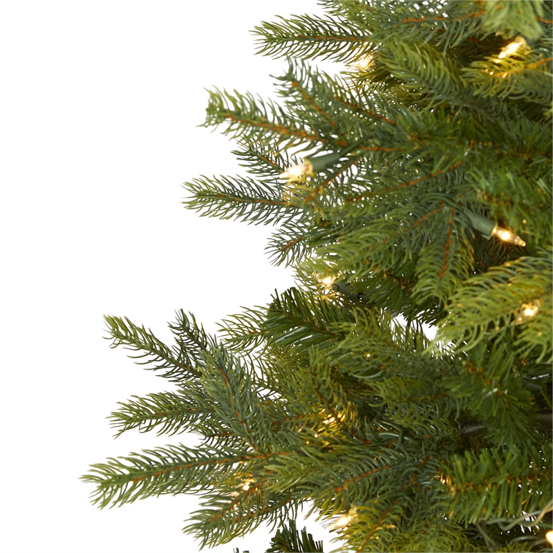 Nearly Natural 4ft North Carolina Spruce Christmas Tree w/ 100 Clear Lights