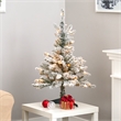 Nearly Natural 3ft Flocked West Virginia Spruce Christmas Tree w/50 Clear Lights