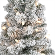 Nearly Natural 3ft Flocked Pencil Christmas Tree with 50 Clear Lights in White