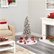 Nearly Natural 4ft Flocked Pencil Christmas Tree with 100 Clear Lights in White