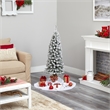 Nearly Natural 4ft Flocked Pencil Christmas Tree with 100 Clear Lights in White