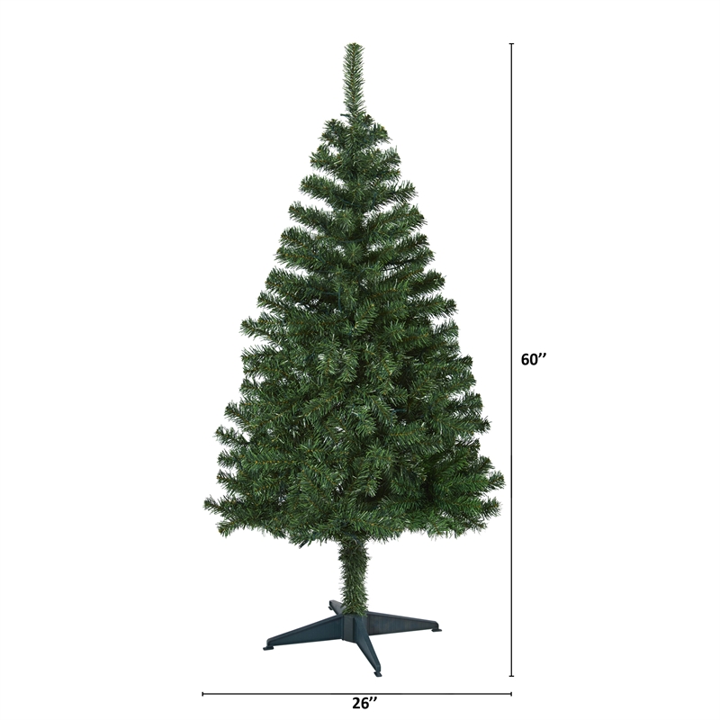 Nearly Natural 5ft Northern Tip Pine Artificial Green Christmas Tree in Green