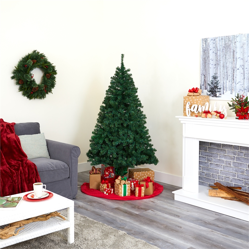 Nearly Natural 5ft Northern Tip Pine Artificial Green Christmas Tree in Green