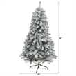 Nearly Natural 5ft Flocked Rock Springs Spruce Artificial Green Christmas Tree