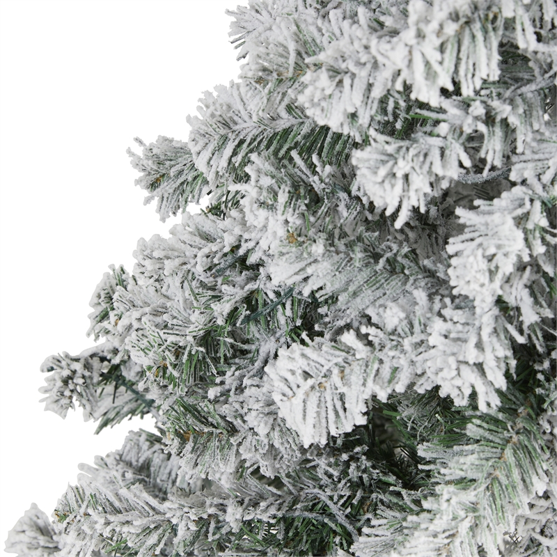 Nearly Natural 5ft Flocked Rock Springs Spruce Artificial Green Christmas Tree