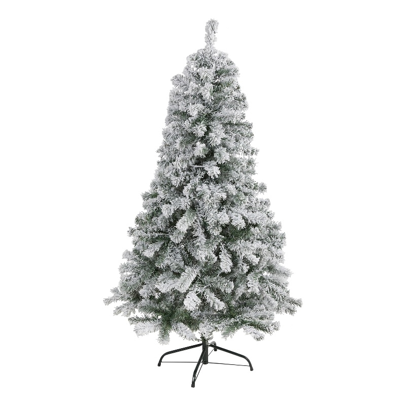 Nearly Natural 5ft Flocked Rock Springs Spruce Artificial Green Christmas Tree