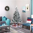 Nearly Natural 7ft Flocked Rock Springs Spruce Christmas Tree
