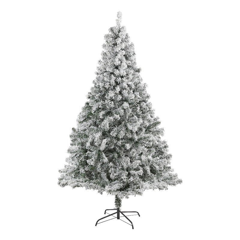 Nearly Natural 7ft Flocked Rock Springs Spruce Christmas Tree