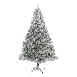 Nearly Natural 7ft Flocked Rock Springs Spruce Christmas Tree