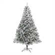 Nearly Natural 7ft Flocked Rock Springs Spruce Christmas Tree
