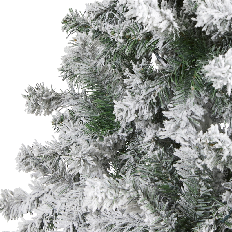 Nearly Natural 8ft Flocked Rock Springs Spruce Artificial Green Christmas Tree