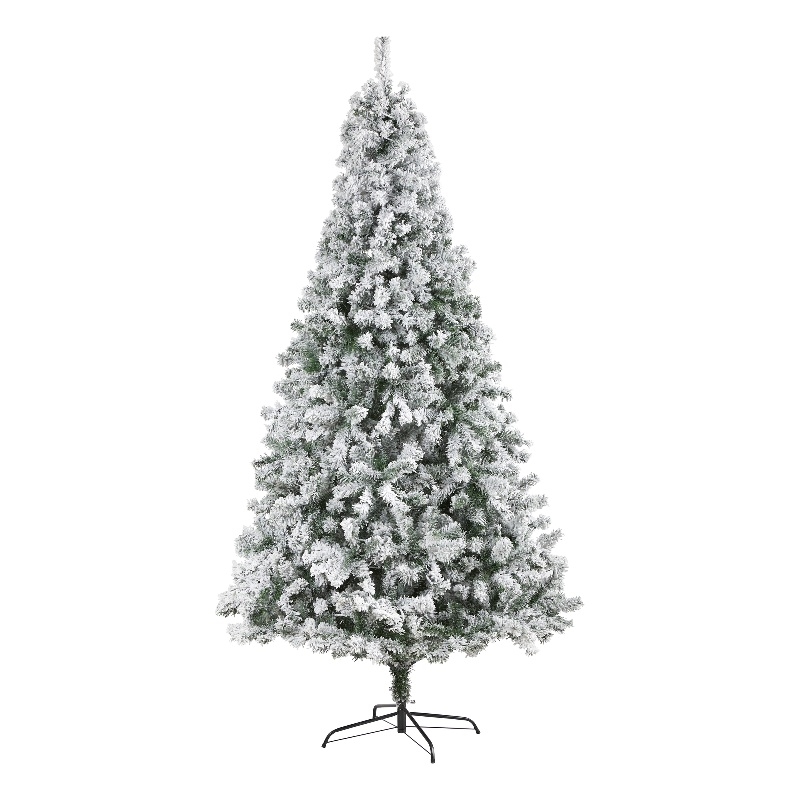 Nearly Natural 8ft Flocked Rock Springs Spruce Artificial Green Christmas Tree
