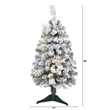 Nearly Natural 3ft Flocked Rock Springs Spruce Christmas Tree w/ 50 Clear LED