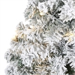Nearly Natural 3ft Flocked Rock Springs Spruce Christmas Tree w/ 50 Clear LED