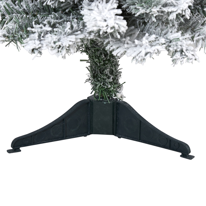 Nearly Natural 3ft Flocked Rock Springs Spruce Christmas Tree w/ 50 Clear LED