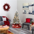 Nearly Natural 5ft Flocked Rock Springs Spruce Christmas Tree w/ 150 Clear LED