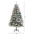 Nearly Natural 6ft Flocked Rock Springs Spruce Christmas Tree w/ 250 Clear LED