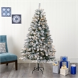 Nearly Natural 6ft Flocked Rock Springs Spruce Christmas Tree w/ 250 Clear LED