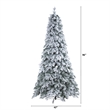 Nearly Natural 8ft Flocked Vermont Mixed Pine Christmas Tree w/ 600 LED