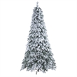 Nearly Natural 8ft Flocked Vermont Mixed Pine Christmas Tree w/ 600 LED
