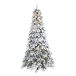 Nearly Natural 8ft Flocked Vermont Mixed Pine Christmas Tree w/ 600 LED