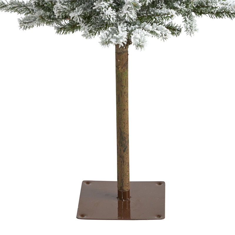 Nearly Natural 5ft Flocked Alpine Christmas Tree w/ 150 Lights