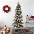 Nearly Natural 8ft Flocked North Carolina Fir Christmas Tree w/ 650 White Lights