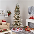 Nearly Natural 8ft Flocked North Carolina Fir Christmas Tree w/ 650 White Lights