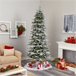 Nearly Natural 8ft Flocked North Carolina Fir Christmas Tree w/ 650 White Lights