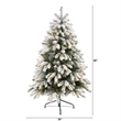 Nearly Natural 5ft Flocked South Carolina Spruce Christmas Tree w/ 300 Lights